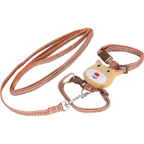 Harnais anti-perte pour chat avec laisse, harnais réglable anti-fugue pour animaux de compagnie, idéal pour les promenades (Orange) (1/5)