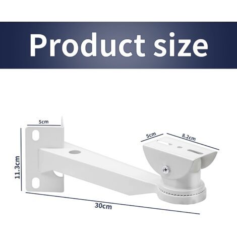 Support de caméra incliné pour une utilisation extérieure, support métallique robuste avec 2 boucles verticales, fixation sur poteau pour caméras de sécurité, caméras de vidéosurveillance, panneaux so (1/4)