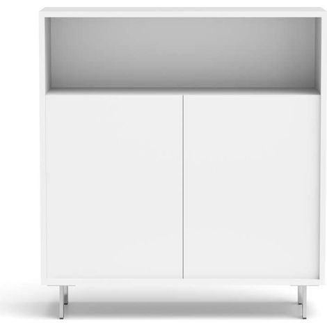 Mueble auxiliar/zapatero Md-509 con puertas acabado blanco, 89cm(alto) 80cm(ancho) 29cm(prof.) (1/3)