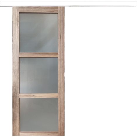 Porta Scorrevole in Vetro Frake H204 x L73 + listello bianco