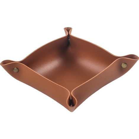 (Braun, 1 Stück) Leder-Taschen-Organizer, Schlüssel-Organizer-Ablage, Münzbox, Schlüssel, Geldbörse, Handys und Büro (1/5)
