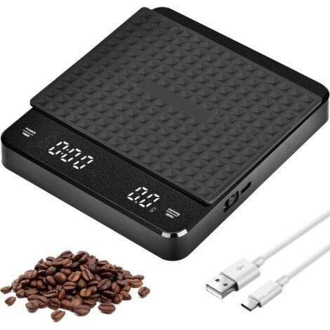 Kitchen scale, rechargeable electronic scale -With timer -Tempered glass design (1/5)