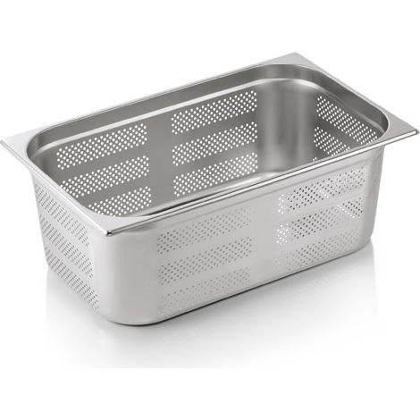 Bac inox perforé fond et côtés GN 1/1 H 200 mm 28 ltr GN ESSENTIALS - Was Germany
