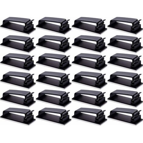 Cache Cable,24 PCS Cable Management Autoadhésif 3M Organisateur de Câbles Attache Cable pour TV Mural PC Bureau à Domicile Noir (1/5)