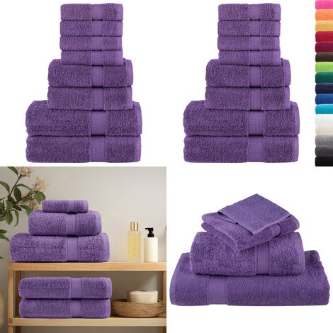 8 tlg. Premium-Handtuch-Set SOLUND Lila 600 g/m² - Premium Handtuch - Baumwolle Handtuch (1/5)