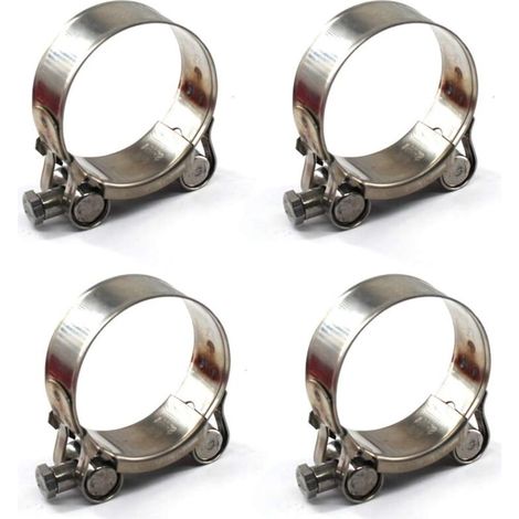 4 fascette stringitubo a T da 52–55 mm, in acciaio inox 304 - Crezuo