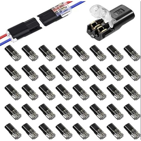 Connecteur Electrique 12V, Connecteur Rapide Electrique 2 Broches Connecteur Electrique Etanche Câbles 18-22 AWG Cosses Electriques a Sertir Auto LED Maison (1/5)