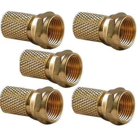 Lot 5 Fiches F OR coaxial 6,8 MM CONNECTEUR F GOL…