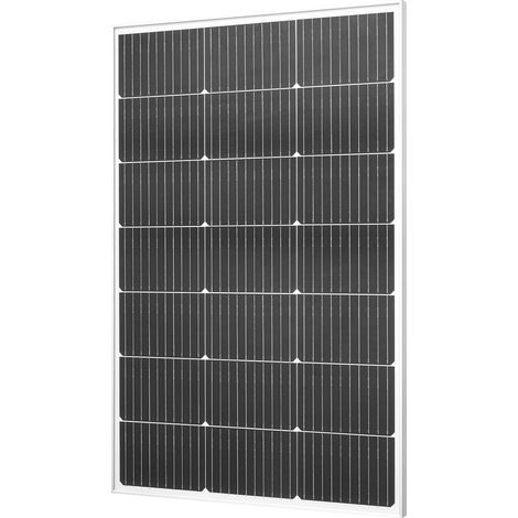 Panneau Solaire Monocristallin 100 W Panneau Photovoltaïque Haut Rendement 23 % pour Hors Réseau Toit Plat Voiture, Bateau, Camping-car, avec Sortie MC4 Stable, Cadre en Aluminium, Étanche IP65 (1/5)
