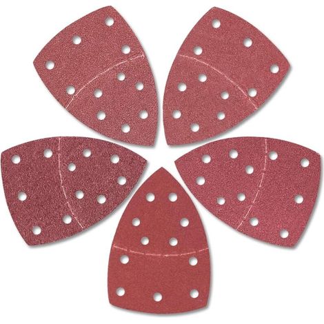 SABIR 50 Pièces 11 Trous Feuilles Abrasives pour Ponceuse 152 x 105mm, Papier Abrasif Grain 40 60 80 120 180, Plateau de Ponçage pour Poncer / Polir fit Bosch PSM100A, PSM 200AES, PSM 18 (1/5)