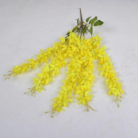 Guirlande florale décorative lilas glycine, guirlande de fleurs de lilas, décoration de mariage, plante suspendue pour la maison et les fêtes.jaune (1/5)