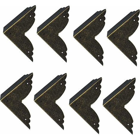8 Pieces Vintage Decorative Iron Corner Protectors, Metal Corner Guards for Furniture, Bronze Furniture Corner Protectors for Wooden Furniture and Boxes, Jewelry Box, Bronze 707 (1/5)