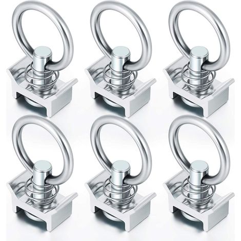 6pcs Pions Simples avec Anneau 1000 kg pions d'arrimage aéro pour Rail d'arrimage aéronautique pion d'ancrage Anneau