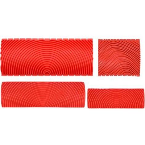 4 Pièces Outil à Grain de Bois, Grain à Effet Bois pour la Décoration - Rouge,Outil de Grain de Bois de Caoutchouc Grain à Effet Bois pour la Décorationdengyank (1/5)