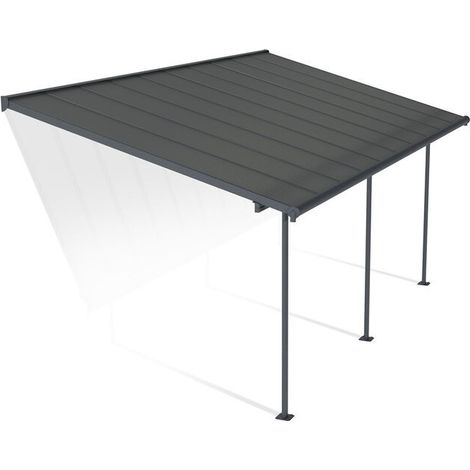Canopia Capri Pergola Addossata in Alluminio 3X6.2 m Grigio