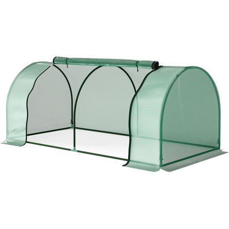Serra da Giardino a Tunnel 200x100x80 cm in Acciaio e con Copertura in PVC Verde (1/5)