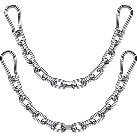 Chaîne en 2 parties pour suspendre chaises, sacs de frappe, hamacs et autres articles, comprenant le matériel de montage, 65 x 4 x 1 cm, pour hamacs, chaises berçantes et balancelles de porche (1/5)