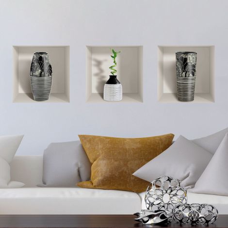 Stickers à effet 3D vases design moderne 30 x 90 cm (1/4)
