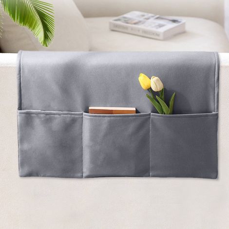 Copribraccioli impermeabili, adatti per sedie e divani, con tasche laterali, protezioni antiscivolo per mobili, copribraccioli lavabili - grigio scuro.