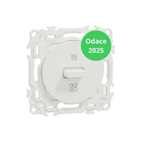 Schneider - Odace 2025 - Interrupteur VMC 3 positions - u00e0 levier - Blanc craie - Ru00e9f : S920243 (1/4)