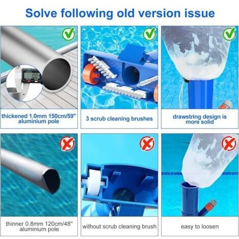 NALOOKAMIC Aspirateur de piscine, Kit d'entretien Portable avec ...