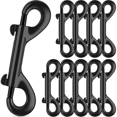 Mousquetons à double extrémité de 3,5 pouces, capacité de charge de 110 lb, pour laisses de chiens, seaux d'eau, nourriture pour chevaux, hamacs (paquet de 10) (1/5)