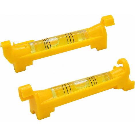Lot de 2 Niveau Ligne Suspendue, Niveau À Bulle Pour Cordeau, 75 mm mini niveaux à bulle sur cordeau, niveau à ficelle suspendu pour maçonnerie, plomberie, pose de gouttières, carrelage (1/5)