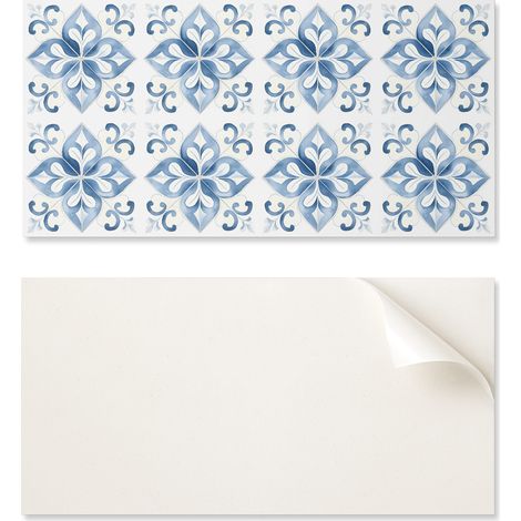Baldosas de vinilo autoadhesivas con estampado floral, 10x40x20 cm.