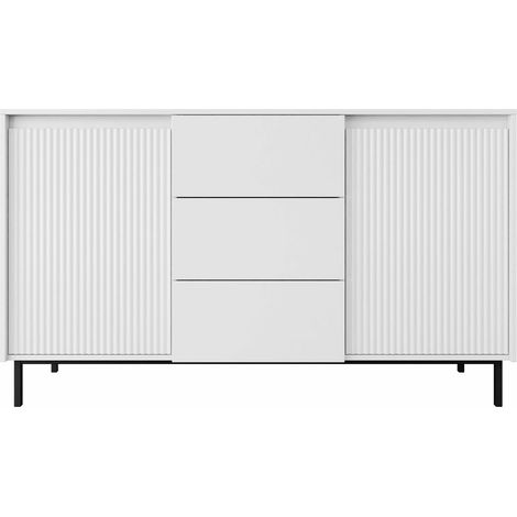 Cómoda Comfivo Delruva I, Blanco, Con cajones y puertas, Número de cajones: 0, 90x153x50cm