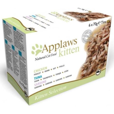Applaws Multipack Lata Kitten en Gelatina - Comida Húmeda para Gatos - 6 x 70 g