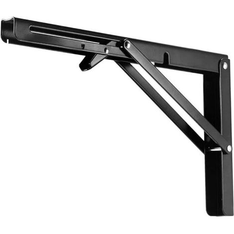 Deux étagères pliantes de 12 pouces (300 mm), montage sur table/mur pliable, longs bras peu encombrants, conception en acier au carbone en deux parties. (1/5)