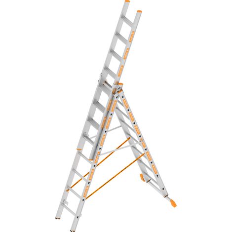 Layher TOPIC 1041 Allzweckleiter mit rutschhemmenden R12 3x8 Stufen (1/4)