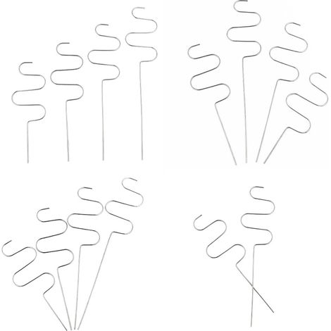 DTEKGAZ - Rankhilfe für Zimmerpflanzen, 30 cm, 4er-Set, silber – Für Monstera, Efeu, Kletterpflanzen und andere Kletterpflanzen, dezentes Design, Metallstiel, vertikales Wachstum