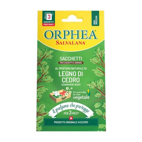 ANTITARME SALVALANA CASSETTI ARMADI ORPHEA - LEGNO DI CEDRO CF=PZ 3- 6 confezioni