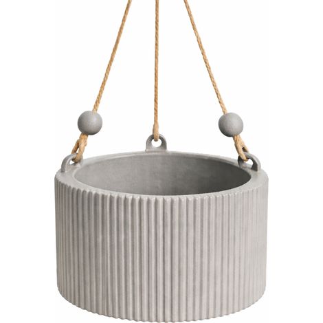 Soporte colgante para plantas, gris, estilo bohemio, maceta escandinava.