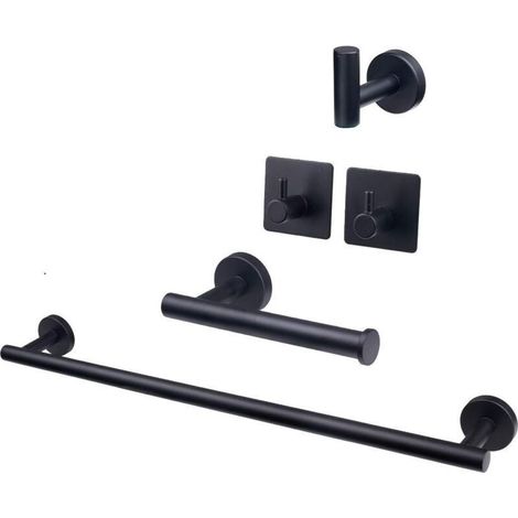 5-teiliges Badezimmer-Accessoire-Set aus Edelstahl SUS304: Handtuchhalter, verlängerte Handtuchstange, Tür