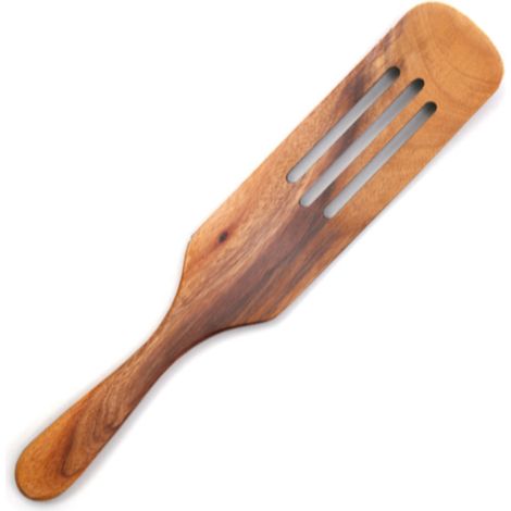 Spatule à long manche en bois d'acacia, ensemble de cinq pièces en teck pour la cuisine : spatule à sauce, spatule à salade, spatule en bois. (1/5)