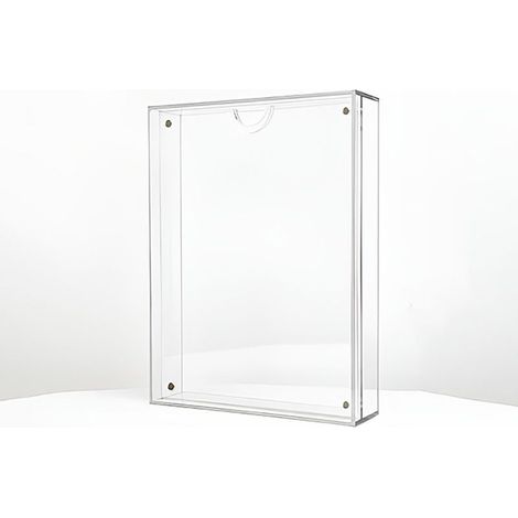 Cadre photo en acrylique – 15 x 20 x 4 cm – convient aux photos de 12,5 ou 15 cm – cadre photo magnétique de bureau – cadre pour affiche – cadre photo – cadre d'affichage, transparent