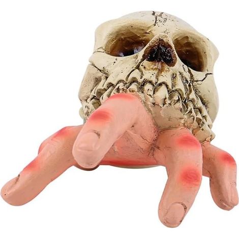 Tête de Crâne Réaliste et Ornement Humain Ornement Résine Halloween Party Decor Prank Prop (1/5)