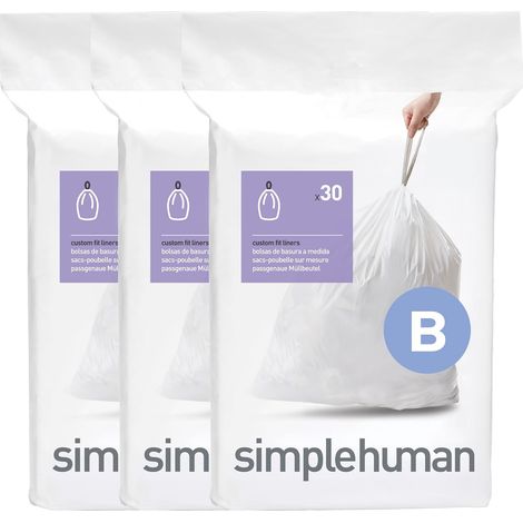 sacs poubelle sur mesure, 3 x paquet de 30 (90 sacs), plastique blanc (1/5)