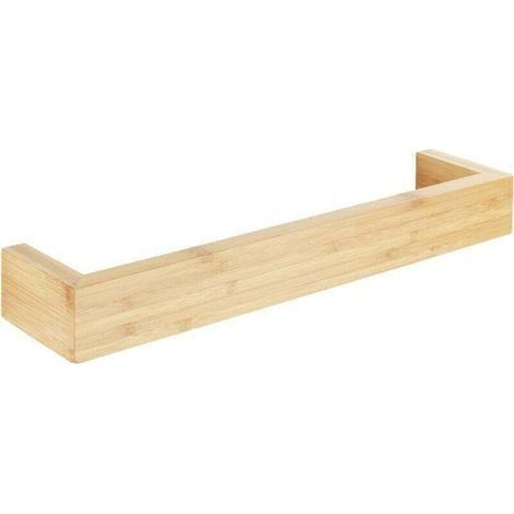 Porte Serviettes Mural 40cm , Fixation incluses, Qualité haut de gamme, Accessoire Salle de bain, Bambou certifié FSC®, 40x9x5 cm, Bois (1/4)