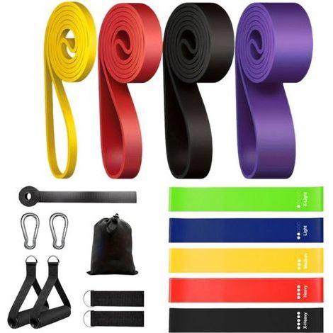 Widerstandsbänder – Widerstandsband-Set – Fitness-Widerstandsbänder – elastische Widerstandsbänder – pinke Widerstandsbänder – Widerstandsstange – Widerstandsbänder mit Griff (1/5)