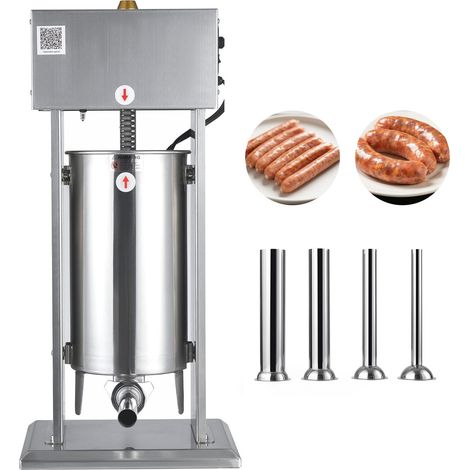 Poussoir à Saucisses Électrique 15L, Contrôle de Vitesse Variable et Pédale, Inox Robust, 4 Douilles Incluses, Usage Pro et Domestique (1/5)