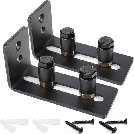 Confezione da 2 rulli guida a pavimento regolabili per porta scorrevole della stalla, neri, super lisci e silenziosi, facili da installare (2 rulli) per porte di tutte le dimensioni (1/5)