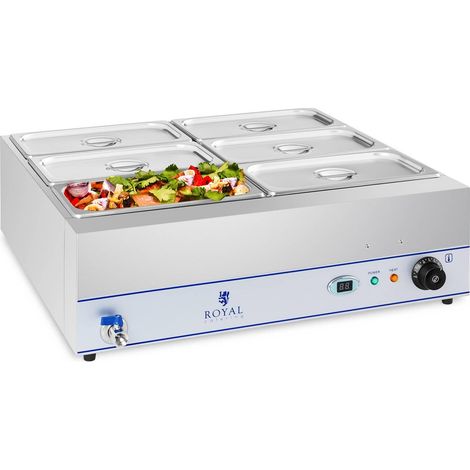 Scaldaacqua Bagnomaria con rubinetto 6 x GN 1/3 2000W 230V Royal Catering (1/5)