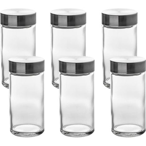 Juego de 6 recipientes para especias con dosificador, cada uno con una capacidad de 120 ml. Estuche para guardar los frascos vacíos. (1/3)
