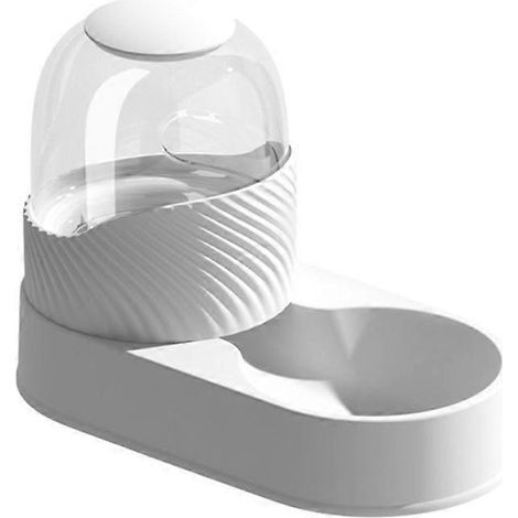 Distributeur automatique de nourriture et d'eau pour animaux de compagnie - Alimentation par gravité - Blanc (1/5)