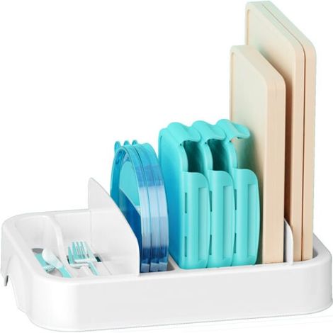 Boîte de rangement avec couvercle réglable pour récipient alimentaire. adaptée au rangement des armoires de cuisine.