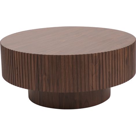 AIRA - Table basse ronde couleur bois foncé D80 cm