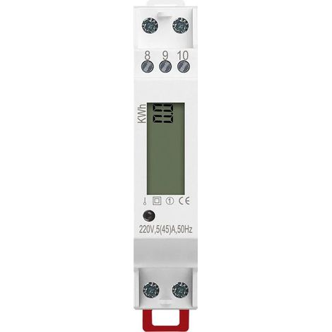 Compteur électronique à rail de guidage micro monophasé 45A, piste 1P, compteur intelligent, location de maison, exportation de logements, affichage numérique, compteur de rail de guidage (1/4)